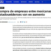 Compra de empresas entre mexicanas y estadounidenses van en aumento